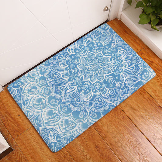 Geometric Flower Printed Floor Mat Door Mat Digital Printed Floor Mat Kitchen Washroom Long Water Absorbent Anti-slip Mat Carpet