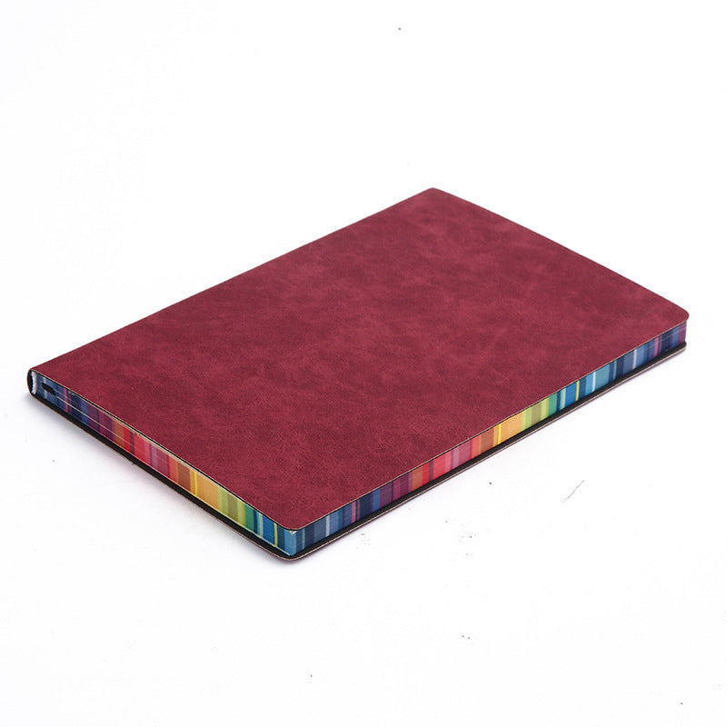 Colorful Rainbow Side A5 Leather Cover Notebook