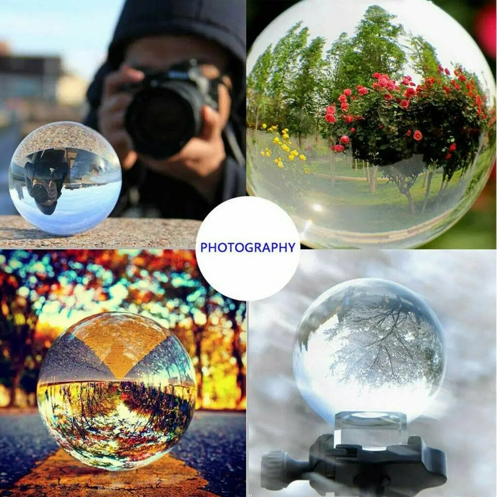 30/40/50/60/70/80mm Clear Glass Crystal Ball Healing Lucky Sphere Photography Photo Props Lensball Decor Gifts