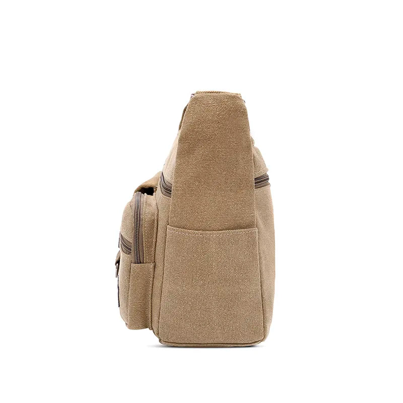 Canvas Messenger Bag for Men Vintage Water Resistant Waxed Crossbody bags Briefcase Padded Shoulder Bag for Male Handbag
