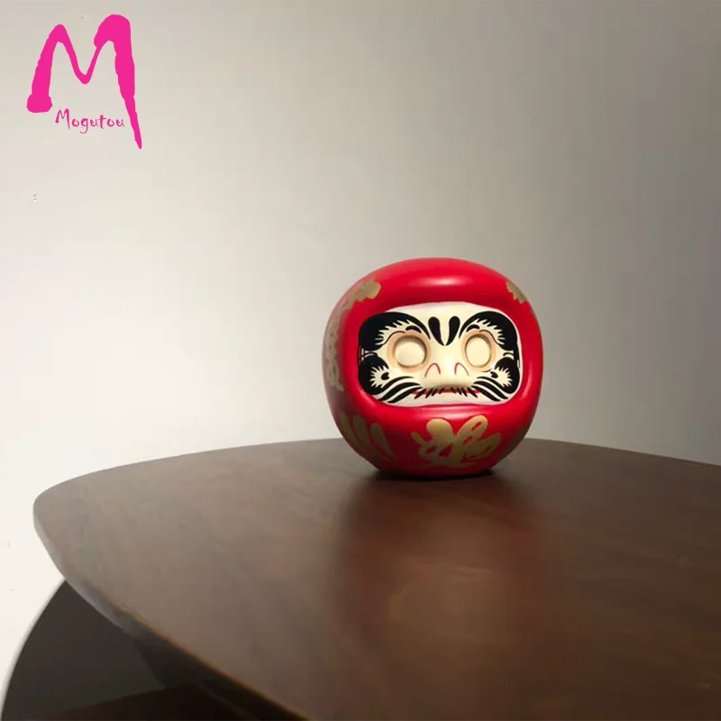 4 Inch Japanese Ceramic Daruma Doll Lucky Cat Fortune Ornament Money Box Office Tabletop Feng Shui Craft Home Decoration Gifts