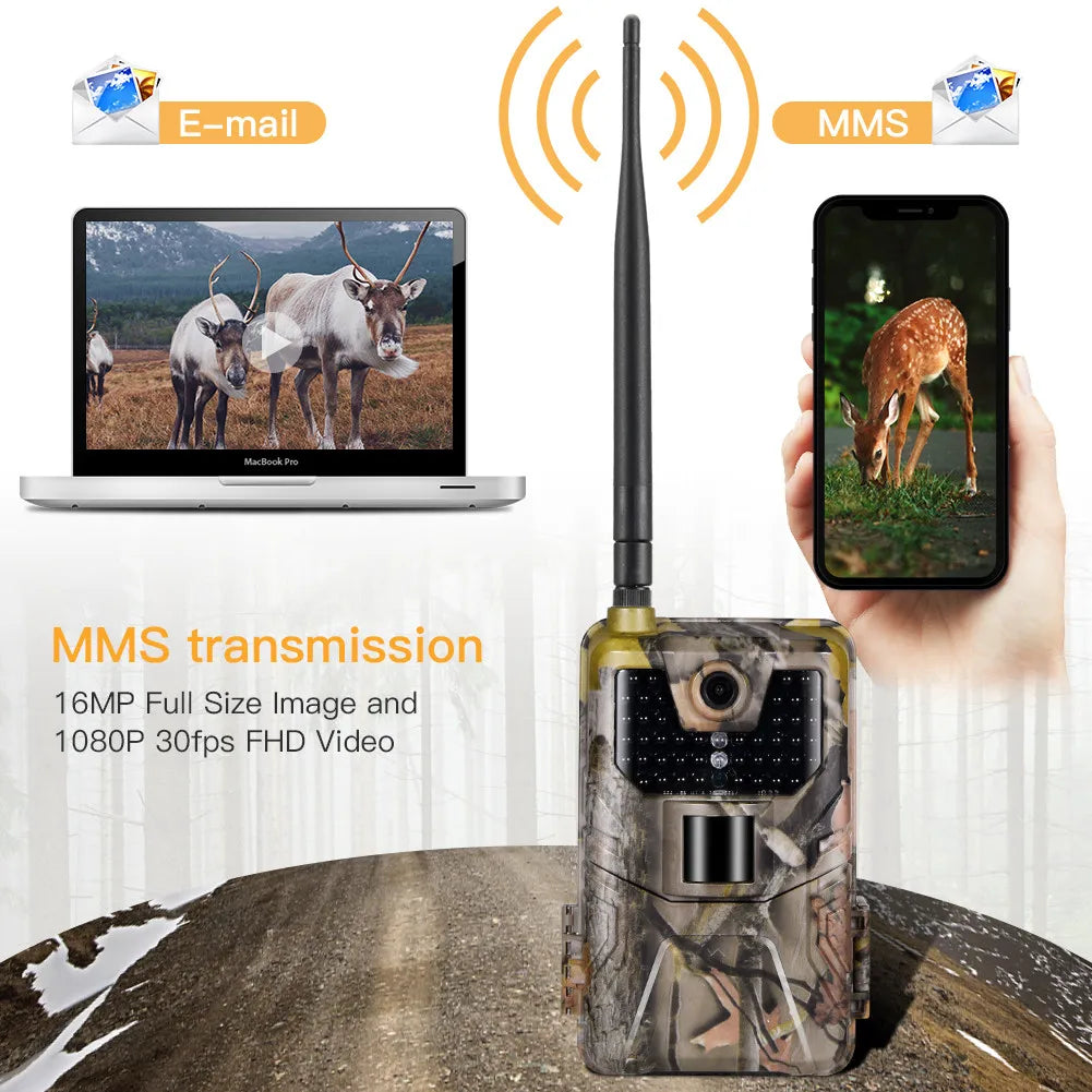 2G MMS SMTP Trail Camera Email Wildlife Hunting Cameras Cellular Wireless  20MP 1080P Night Vision Photo Trap HC900M