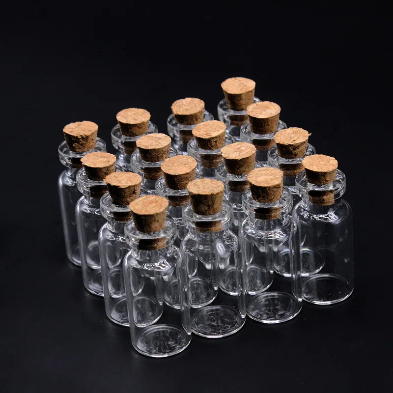 10PCS 16mm*35mm 2ml mini Containers Lovely Small Bottle Tiny Clear Empty Wishing Glass Message Vial With Cork Stopper