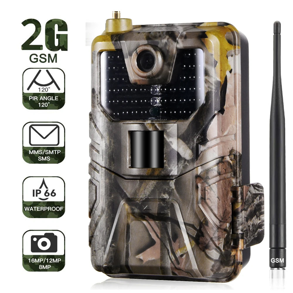 2G MMS SMTP Trail Camera Email Wildlife Hunting Cameras Cellular Wireless  20MP 1080P Night Vision Photo Trap HC900M