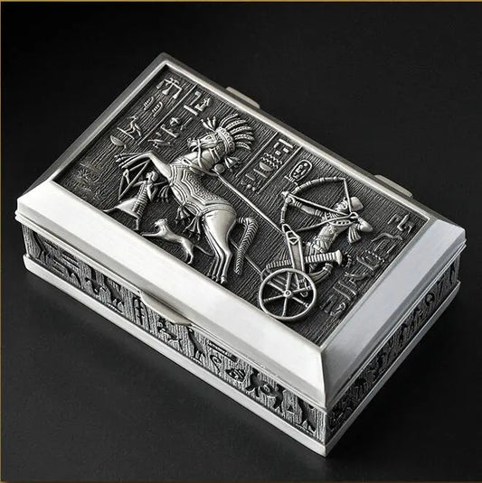 Egyptian Style Sall Size Alloy Metal  Jewelry Storage Box Earring Storage Container Tin Box For Girl's Gift Z037