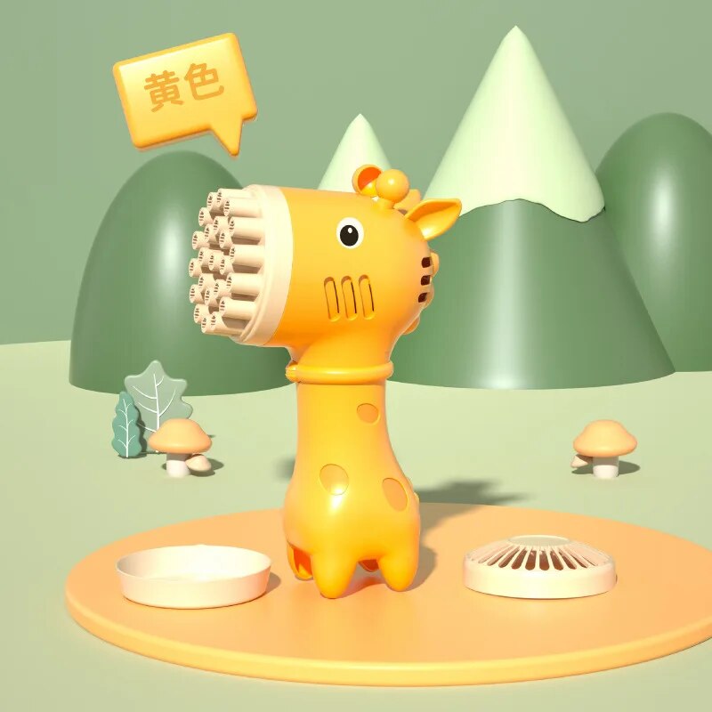 Cute Giraffe Bubble Maker Machine Cartoon Protable Outdoor Kids Bubble Machine Toys Children Toy(Not Include AA Batteries)