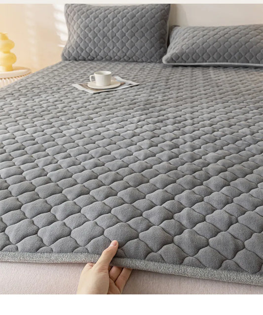 Winter Warm Velvet Mattress Toppers Thick Bed Mattress Cover Bedspread Bed Cover Thin Tatami Floor Mat Single Double Bed Sheet