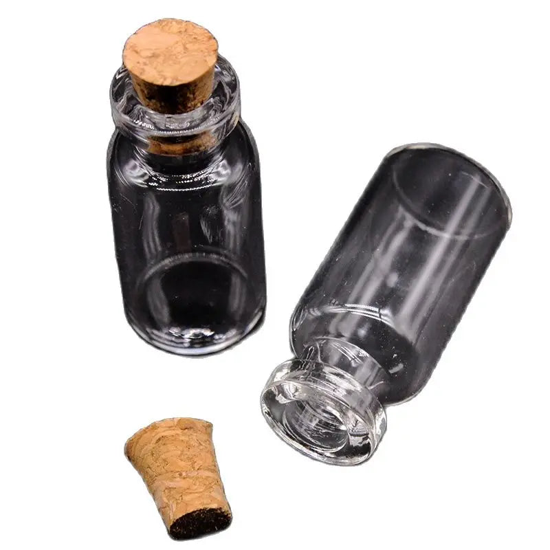10PCS 16mm*35mm 2ml mini Containers Lovely Small Bottle Tiny Clear Empty Wishing Glass Message Vial With Cork Stopper