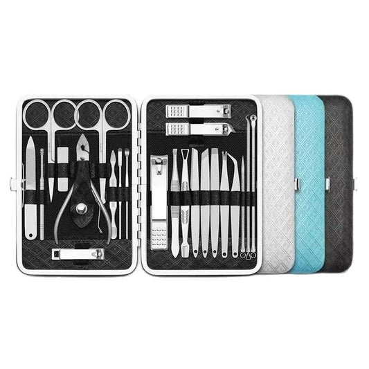 Qmake 23P Manicure Sets complete nail stretching kit manicura accesorios nail clipper Pedicure Tools All nail products  manucure