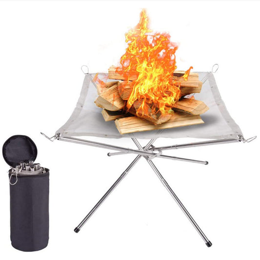 Folding Campfire Rack Outdoor Camping Incinerator Barbecue